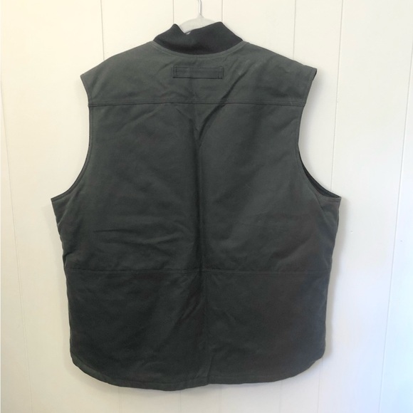 NWT Filson Wax Work Vest Greenish Black Work Wear Authentic Rugged Heavy Duty XL - Picture 5 of 7